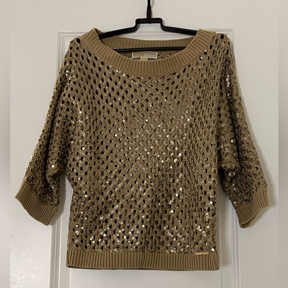Michael Kors Gold Sequin Sweater